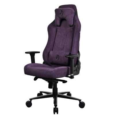 Arozzi Vernazza Soft Fabric Durable Upholstery Ergonomic Office and Gaming Chair with High-Level Features Like 3D Armrests and a Pro Mechanism Along with Soft Neck & Lumbar Support Pillows - Purple