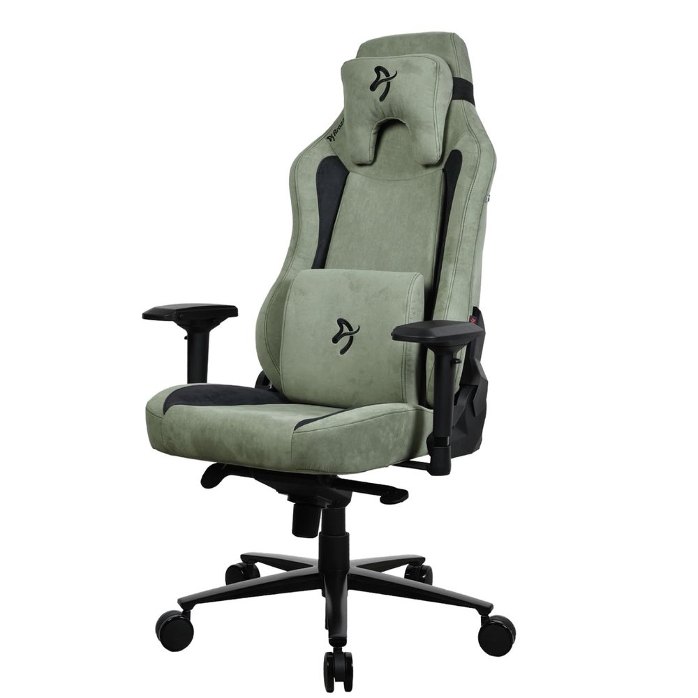 Arozzi Vernazza Supersoft Upholstery Material has a Unique Velvety Texture That is Fluid-Repellant and Breathable with Memory Foam Lumbar Support and 4D Armrest for Office and Gaming Chair - Forest