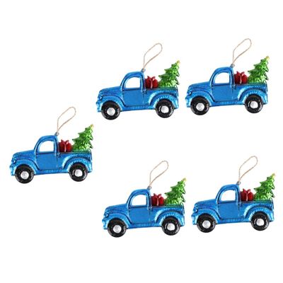 5 Pcs Christmas Ornaments Christmas Pendant Mini Truck Christmas Ornament Rustic Truck Ornaments Red Vintage Car Decor Christmas Tree Hanging Decor Iron Old Fashioned House Number