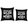 Meme Gifts For Everyone Major by Day Night Sociology Student Meme Throw Pillow, 16x16, Multicolor view 3