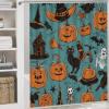 ZGDPBYF 3 Piece Bathroom Rugs Set, Halloween Non-Slip Soft Bath Mat Set, Gothic Pumpkin Bat Bathroom Mat, Living Room Bedroom Mat, Machine Washable, Dries Quickly, view 2