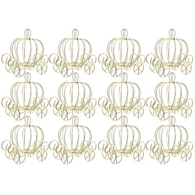 ABOOFAN 12pcs Carriage Centerpieces for Tables Mini Pumpkins Carriage Princess Centerpiece Flower Candy Treat Boxes for Wedding Birthday Party Table Decor