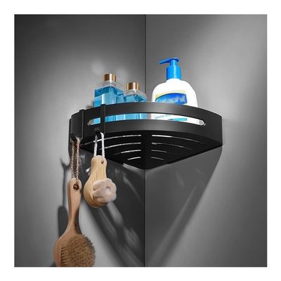 Corner Shower Caddy Space Aluminum Bathroom Shelve, Black Bathroom Accessorie Shower Corner Shelf, Shampoo Storage Rack, Bathroom Basket Holder Shower Organizer (Color : Type A)
