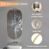 Renmlion Large Metal Frame Mirror for Ceiling Hanging, Gold Bathroom Mirror Vanity Makeup Mirrors with Metal Framed Ceiling Mounted Mirrors, Oval Shaving Mirrors (Size : 50cmx70cm) view 3