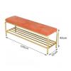KAMPCO Metal Entry Bench Seat with Shoe Storage, Velvet Cushion, Decorative Storage Benches for Living Room, Hallway, Bedroom view 2