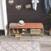 KAMPCO Metal Entry Bench Seat with Shoe Storage, Velvet Cushion, Decorative Storage Benches for Living Room, Hallway, Bedroom view 3