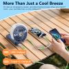 HandFan 5200mAh Upgraded Handheld Misting Fan, Portable Mister Fan Rechargeable, Spray Water Mist Fans, Electric Hand Cooling Ice Fans for Summer Beach Travel Concerts, Gifts for Women(Royal Blue) view 3