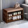 KAMPCO Shoe Storage Bench Cubby Organizer for Entryway, Wood Shoe Rack with Foam Pad Seating Cushion, Shoe Bench for Hallway Bedroom Living Room Dorm and Small Apartment view 3