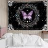 LB Butterfly Mandala Wall Tapestry Purple Butterfly Black and White Mandala Bohemian Tapestry Wall Hanging Star Moon Phase Aesthetic Wall Art Decor for Bedroom Living Room Decor Home Decor 60Wx40L Inches view 1