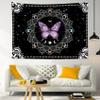 LB Butterfly Mandala Wall Tapestry Purple Butterfly Black and White Mandala Bohemian Tapestry Wall Hanging Star Moon Phase Aesthetic Wall Art Decor for Bedroom Living Room Decor Home Decor 60Wx40L Inches view 2