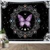 LB Butterfly Mandala Wall Tapestry Purple Butterfly Black and White Mandala Bohemian Tapestry Wall Hanging Star Moon Phase Aesthetic Wall Art Decor for Bedroom Living Room Decor Home Decor 60Wx40L Inches view 3