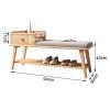 KAMPCO Storage Bench Wooden Shoe Bench Rustic Solid Wood Entryway Bench with Drawers and Padded Seat Cushion view 2