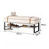 KAMPCO Entryway Storage Bench with Cushioned Seat Shoe Rack, PU Leather Padded Seating, Black Metal Legs, Ottoman Bench for Indoor End of Bed Living Room Dorm view 3