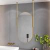 Hamankim Ceiling Hanging Mirror,Oval Floating Bathroom Vanity Mirrors,with Metal Framed Decorative Wall Mirror and Customizable Ceiling-Mounted Boom - Gold (Size : 50cmx60cm) view 1