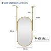 Hamankim Ceiling Hanging Mirror,Oval Floating Bathroom Vanity Mirrors,with Metal Framed Decorative Wall Mirror and Customizable Ceiling-Mounted Boom - Gold (Size : 50cmx60cm) view 2