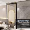 Hamankim Ceiling Hanging Mirror,Oval Floating Bathroom Vanity Mirrors,with Metal Framed Decorative Wall Mirror and Customizable Ceiling-Mounted Boom - Gold (Size : 50cmx60cm) view 4