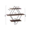 DIRKES 3 Tier Industrial Geometry Wood Floating Shelf Heavy Duty Hanging Wall Mounted Unit,for Bedroom House Bedside Nightstand Home Office Family(Items on Shelves not Included) view 3