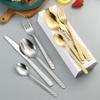 Silverware Set for 8, 32 Piece Fried Dough Twists Pattern Food Grade Stainless SteelFlatware Utensils Cutlery Set Including Steak Knife Fork and Spoon, Gift Package for Wedding Housewarming view 3