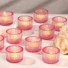 Lanttu Pink Tealight Candle Holder Set of 12, Small Votive Candle Holders for Table Centerpiece,Glass Tea Light Candles Holder for Party&Home,Wedding Decor(2''Dia*1.4''H) view 1