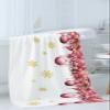 3-Piece Towel Set - Bath Towels Hand Towels Wash Cloths, Absorbent and Drying Christmas Poinsettia Towel Set for Kitchen/Bathroom/Gym/Swimming Pool view 3