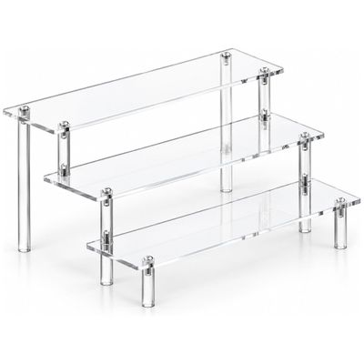 Acrylic Display Risers, 3 Tier Perfume Organizer,Clear Cupcake Stand Holder