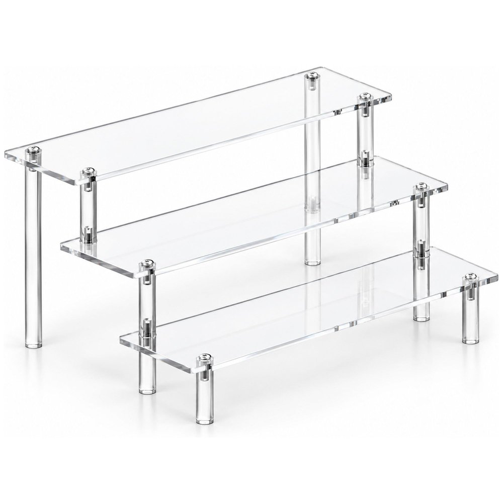 Acrylic Display Risers, 3 Tier Perfume Organizer,Clear Cupcake Stand Holder