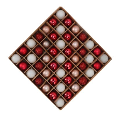 BORDSTRACT A Set of 49 Red Shatterproof Ornaments, Mini Ornaments Suitable for Hanging in The Tree Family Parties, Garden Dinners, Birthday Parties, Dances(01)