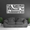 Modern Geometric Metal Wall Art, Vertical Wall Art, Geometric Wall Hanging, Abstract Metal Wall Art, Metal Wall Decor, Modern Hanging Wall Sculpture over bed, Living room wall decoration (White, 24 x 12 inch / 60 x 30 cm) view 1