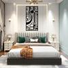 Modern Geometric Metal Wall Art, Vertical Wall Art, Geometric Wall Hanging, Abstract Metal Wall Art, Metal Wall Decor, Modern Hanging Wall Sculpture over bed, Living room wall decoration (White, 24 x 12 inch / 60 x 30 cm) view 2