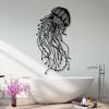 Jellyfish Metal Wall Art, Marine Life Metal Wall Art, Ocean Metal Wall Art, Jellyfish Art Work, Metal Wall Art Home Decor, Black Metal Wall Decor, Metal Wall Art for Living Room (Black, 30"x16" | 76x39.5 cm) view 2