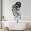 Jellyfish Metal Wall Art, Marine Life Metal Wall Art, Ocean Metal Wall Art, Jellyfish Art Work, Metal Wall Art Home Decor, Black Metal Wall Decor, Metal Wall Art for Living Room (Black, 30"x16" | 76x39.5 cm) view 3