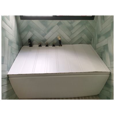 Bathtub Tray Folding Bathtub Cover, Heat-Resistant PVC Dust-Proof Cover Bathtub Tray Shutter Bath Lid, Plastic Insulation Board for Most Bathtubs, 1.2cm Thickness Multifunctional (Color : White, Siz