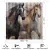 Dunmat 4Pcs Horse Full of Energetic Shower Curtain Sets for Bathroom view 2