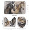 Dunmat 4Pcs Horse Full of Energetic Shower Curtain Sets for Bathroom view 3