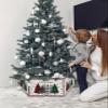 Christmas Tree Collar Folable Xmas Tree Merry Christmas Tree Ring, Xmas Tree Skirt for Artificial Tree Seasonal Winter Snowflake Base Stand Cover Xmas Holiday Ornaments Decoration 4PCS 17"x10" view 3