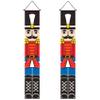 Nutcracker Christmas Decorations 1 Pair 5.9ft. Christmas Banners for Outside Hanging Soldier Model Giant Nutcracker for Front Porch Wall Fireplace Door Party Style 2 view 1