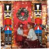 Nutcracker Christmas Decorations 1 Pair 5.9ft. Christmas Banners for Outside Hanging Soldier Model Giant Nutcracker for Front Porch Wall Fireplace Door Party Style 2 view 3