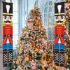 Nutcracker Christmas Decorations 1 Pair 5.9ft. Christmas Banners for Outside Hanging Soldier Model Giant Nutcracker for Front Porch Wall Fireplace Door Party Style 2 view 4