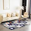 jejeloiu Football Soccer Baseball Basketball Decor Kids Indoor Floor Mat Sports Living Room Rugs Boys Sports Geometric Accent Rug Blue Black White Checkered Decorative Rug Area Rug 5x7 view 2
