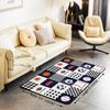 jejeloiu Football Soccer Baseball Basketball Decor Kids Indoor Floor Mat Sports Living Room Rugs Boys Sports Geometric Accent Rug Blue Black White Checkered Decorative Rug Area Rug 5x7 view 3