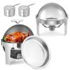 Fashionwu 6.8 QT Round Roll Top Chafing Dish Buffet Set, Round Chafing Dishes for Buffet with Fuel Holders and Pan, Stainless Steel Chafers for Catering for Parties, Events view 2