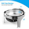 Fashionwu 6.8 QT Round Roll Top Chafing Dish Buffet Set, Round Chafing Dishes for Buffet with Fuel Holders and Pan, Stainless Steel Chafers for Catering for Parties, Events view 4