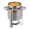 LOYALHEARTDY Chef Soup Warmer,4.23-Quart Stainless Steel Round Soup Warmer with Pot Lid and Electric Heating Plate Soup Warmer Soup Chafer Catering Supplies Food Warmers for Parties,Double Barrel view 1