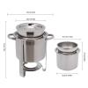 LOYALHEARTDY Chef Soup Warmer,4.23-Quart Stainless Steel Round Soup Warmer with Pot Lid and Electric Heating Plate Soup Warmer Soup Chafer Catering Supplies Food Warmers for Parties,Double Barrel view 2