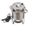 LOYALHEARTDY Chef Soup Warmer,4.23-Quart Stainless Steel Round Soup Warmer with Pot Lid and Electric Heating Plate Soup Warmer Soup Chafer Catering Supplies Food Warmers for Parties,Double Barrel view 4