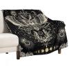 Abstract Moth Florals Flannel Blanket Abstract Gothic Magic Moon Stars Flower Aesthetic Throw Blanket for Kids Girls Teens Bedroom Decor Abstract Magic Florals for Bed Sofa Couch Travel Gift W60"xL80" view 1