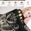 Abstract Moth Florals Flannel Blanket Abstract Gothic Magic Moon Stars Flower Aesthetic Throw Blanket for Kids Girls Teens Bedroom Decor Abstract Magic Florals for Bed Sofa Couch Travel Gift W60"xL80" view 4