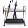 Modern Black Metal Oversized Umbrella Stand Holder Storage Rack with 36-Slot,16 Hooks,4 Wheels and Removable Base Drip Tray (Black) (Black) view 2