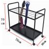 Modern Black Metal Oversized Umbrella Stand Holder Storage Rack with 36-Slot,16 Hooks,4 Wheels and Removable Base Drip Tray (Black) (Black) view 4