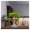 Fake Plants 15 Inches Tall Artificial Pine Bonsai, A New Chinese Ornamental Green Fake Tree Potted Plant, for Entrance Living Room Hotel Decorations Faux Plants Bonsai Tree view 4